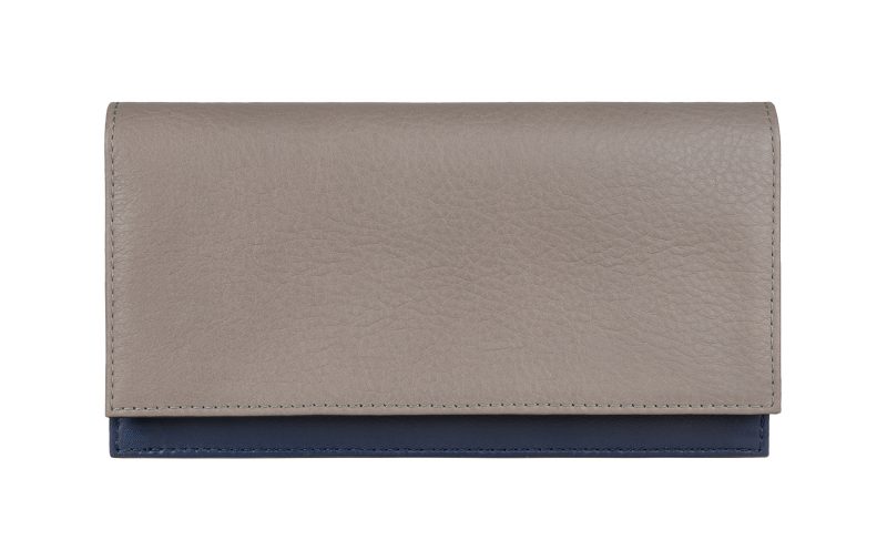 CREAM TYPE 10 wallet in grey calfskin leather | TSATSAS