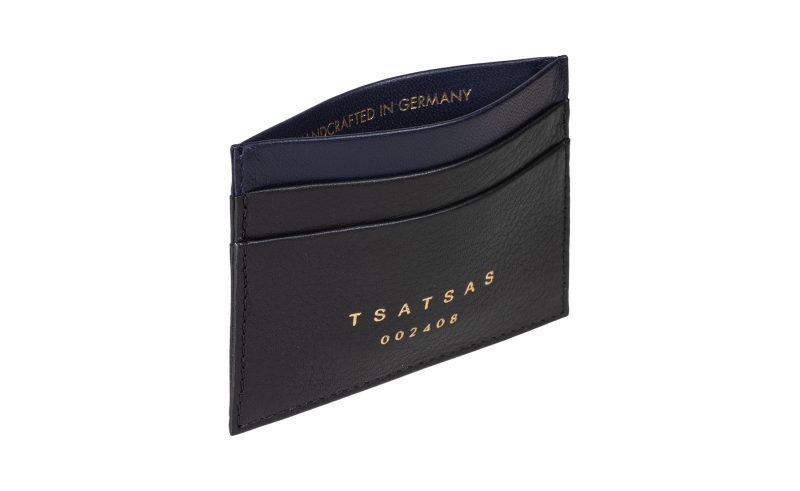 CREAM TYPE 1 card holder in black calfskin leather | TSATSAS