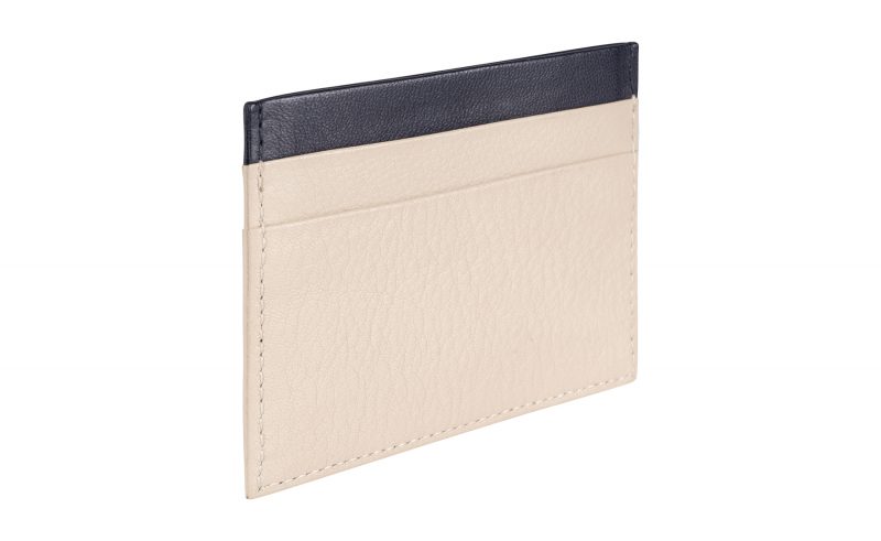 CREAM TYPE 1 card holder in ivory calfskin leather | TSATSAS
