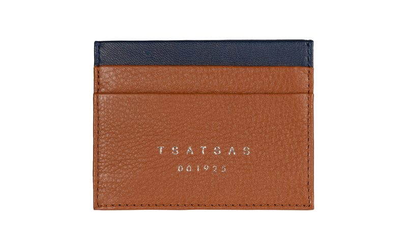 CREAM TYPE 1 card holder in tan calfskin leather | TSATSAS
