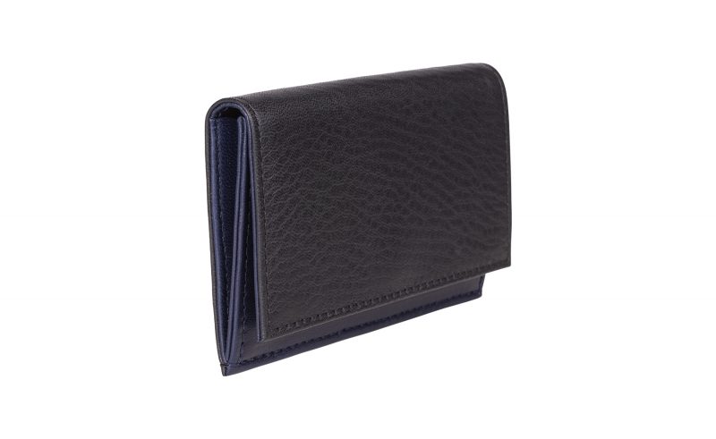 CREAM TYPE 3 coin wallet in black calfskin leather | TSATSAS