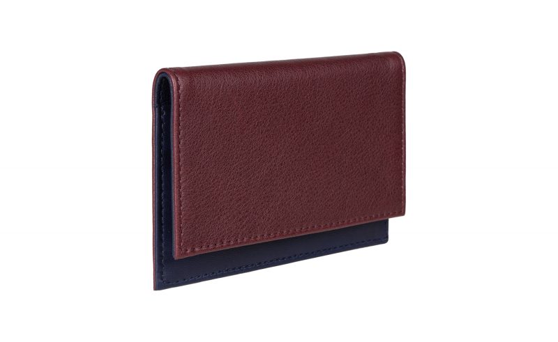CREAM TYPE 4 business card case in burgundy calfskin leather | TSATSAS