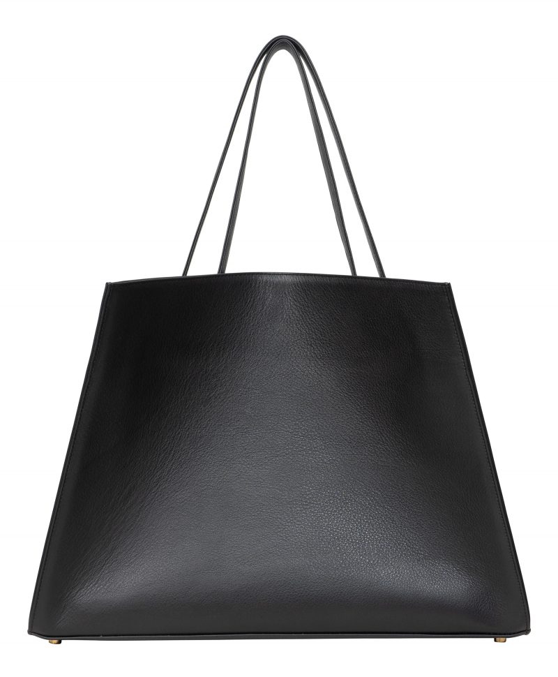ANNEX tote bag in black calfskin leather | TSATSAS