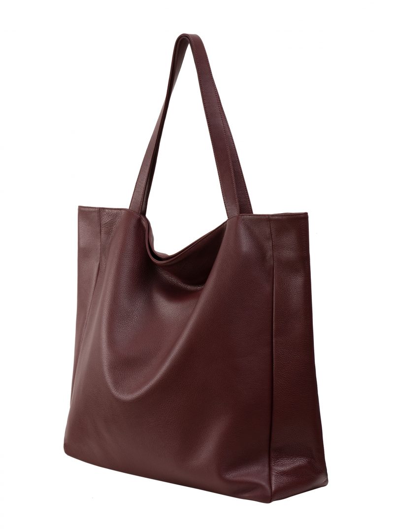 FABER 1 shoulder bag in burgundy calfskin leather | TSATSAS