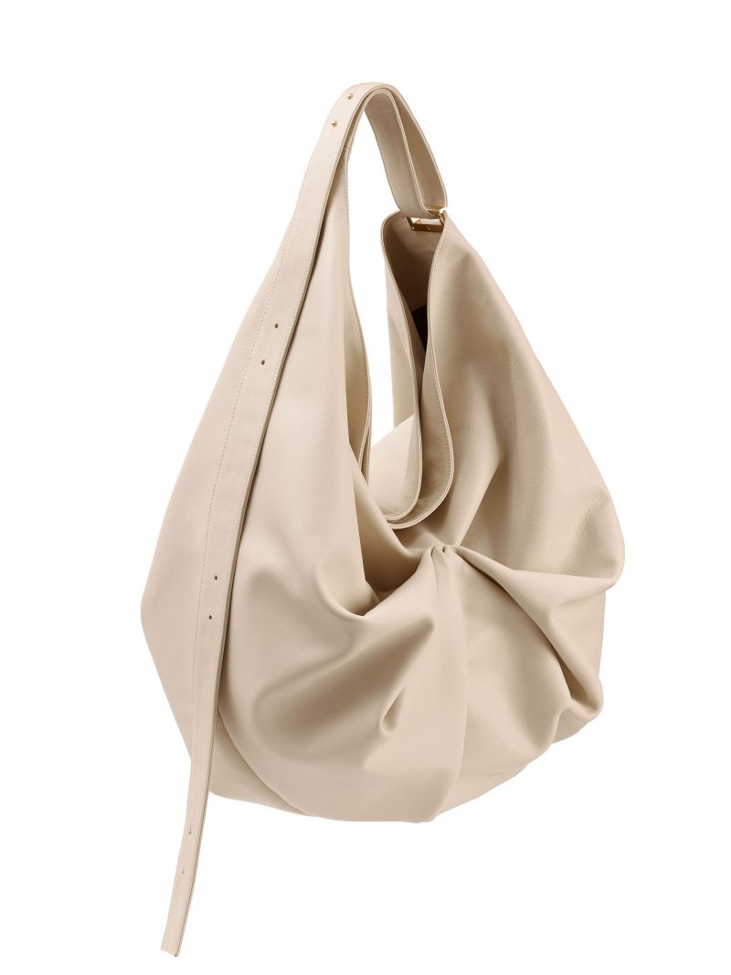 SACAR shoulder bag in ivory calfskin leather | TSATSAS