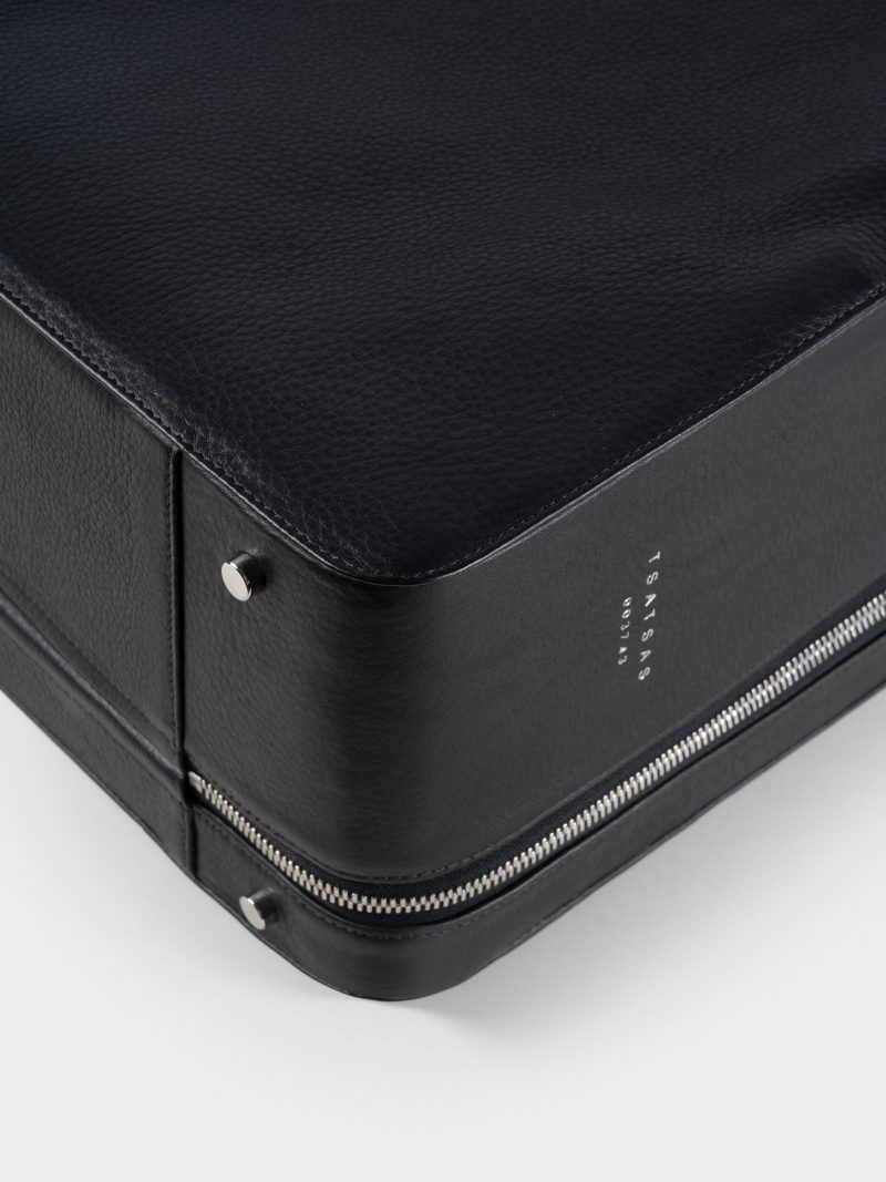 SUIT-CASE — suitcase in black calfskin leather | TSATSAS