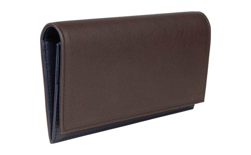 CREAM TYPE 10 wallet in dark brown calfskin leather | TSATSAS
