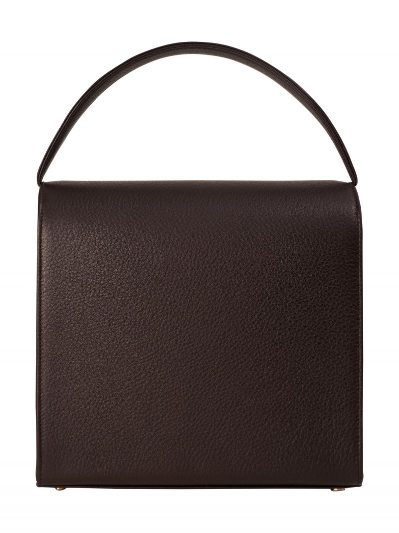 MALVA 5 hand bag in dark brown calfskin leather | TSATSAS