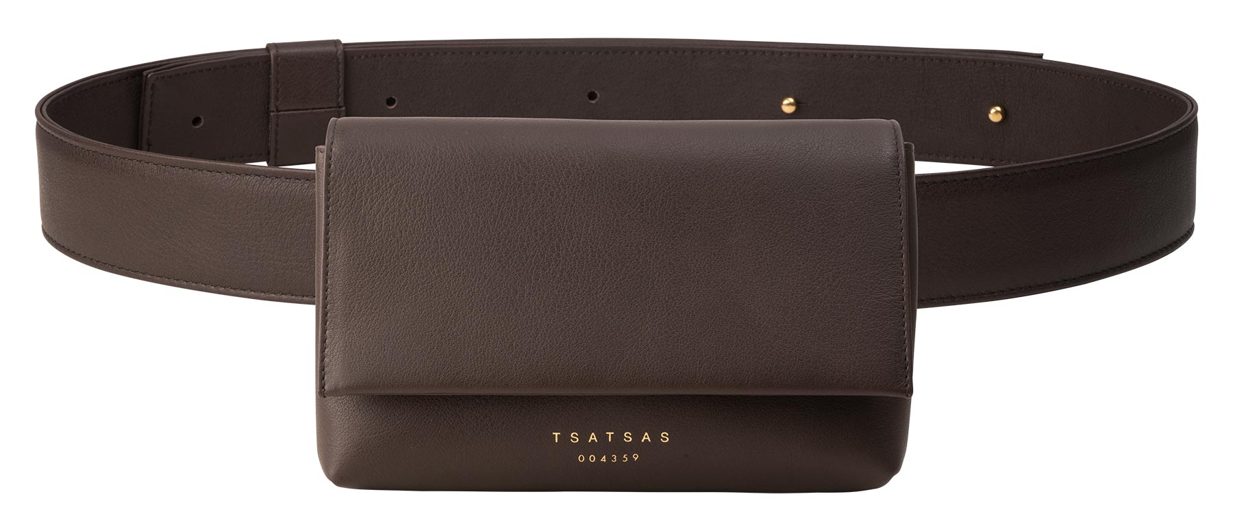 SOMA belt bag in dark brown calfskin leather | TSATSAS