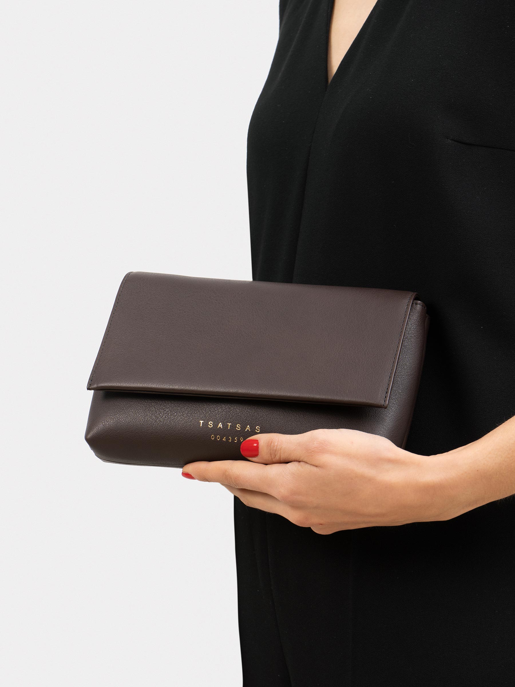 SOMA belt bag in dark brown calfskin leather | TSATSAS