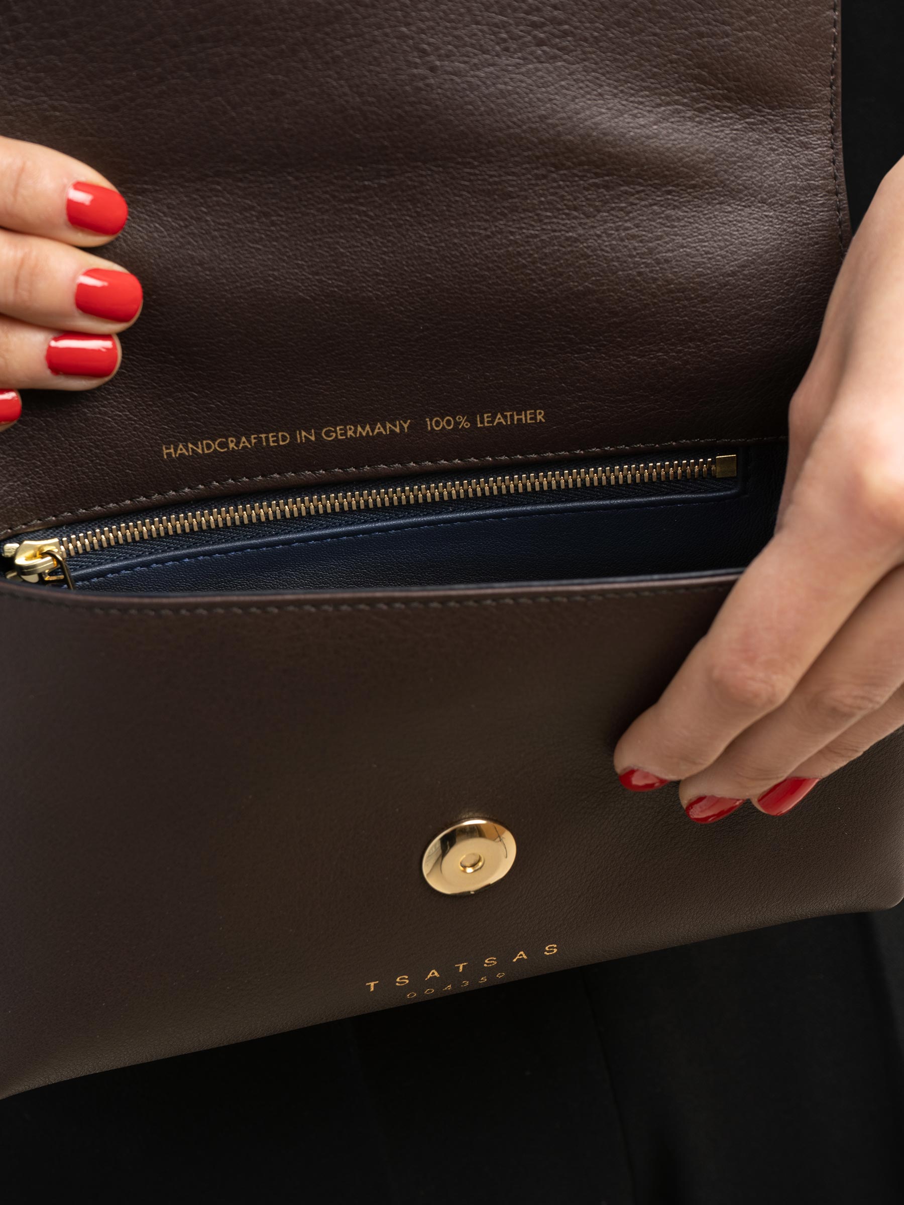 SOMA belt bag in dark brown calfskin leather | TSATSAS