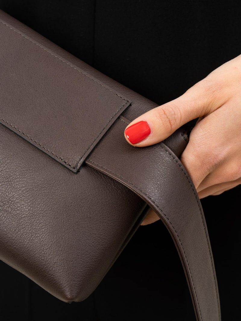 SOMA belt bag in dark brown calfskin leather | TSATSAS