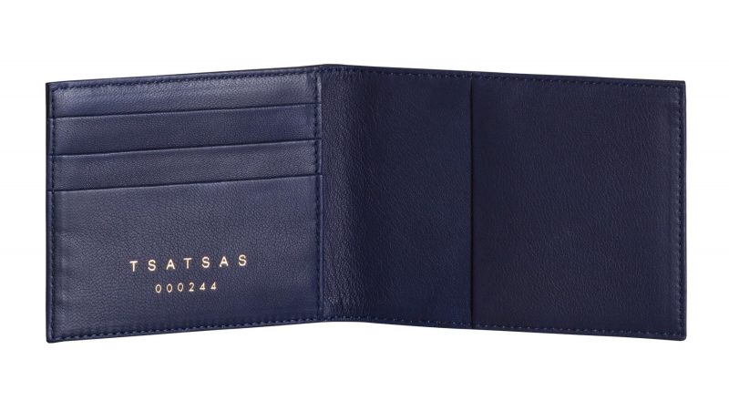 CREAM TYPE 5 wallet in pacific blue lamb nappa leather | TSATSAS