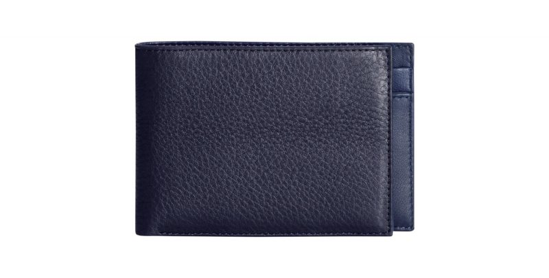 CREAM TYPE 6 wallet in navy calfskin leather | TSATSAS