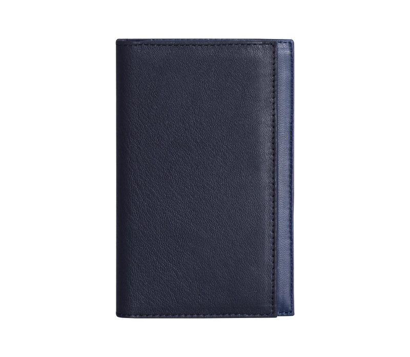 CREAM TYPE 7 wallet in navy calfskin leather | TSATSAS