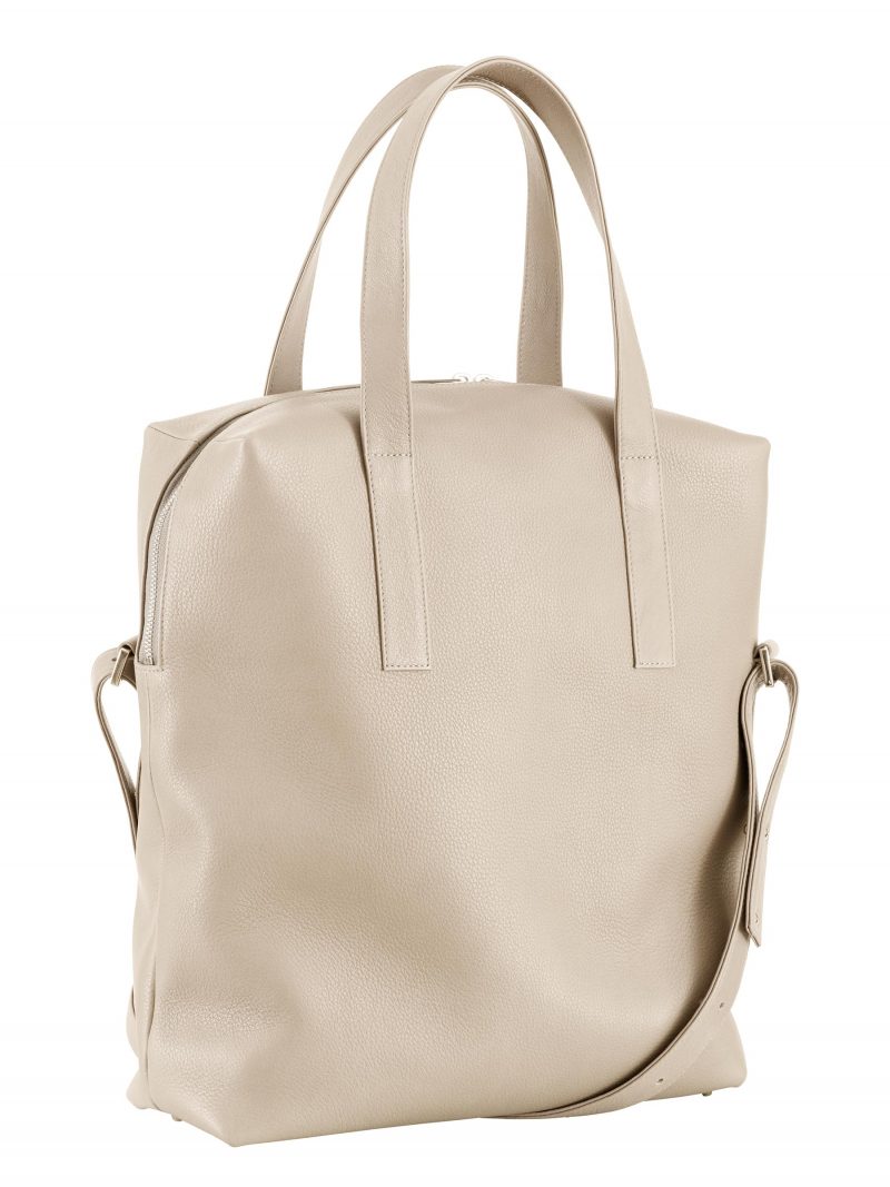 POLLOCK tote bag in ivory calfskin leather | TSATSAS