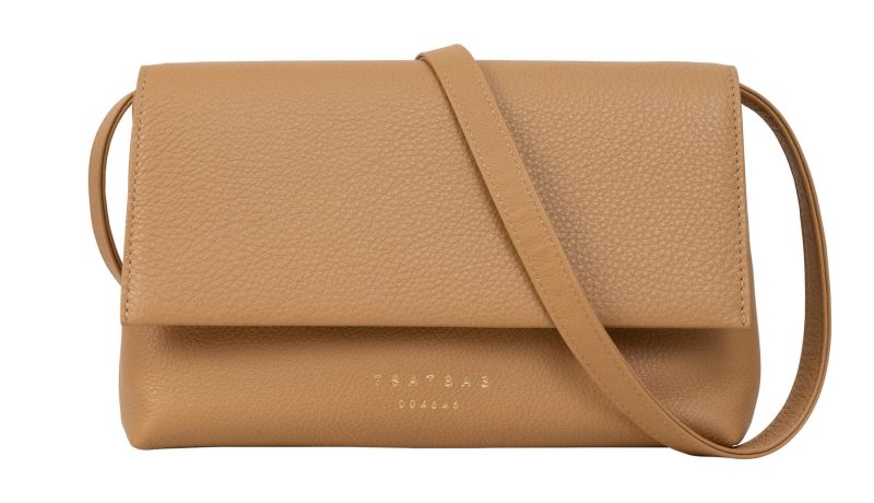 AMOS shoulder bag in cashew calfskin leather | TSATSAS