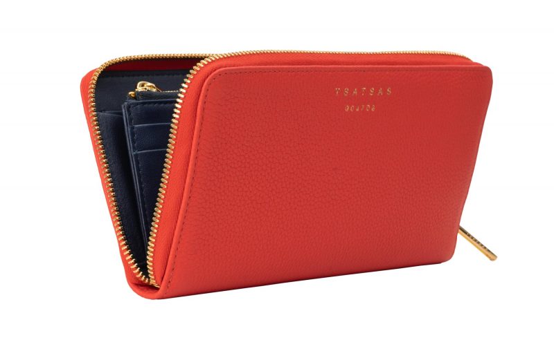 KOBO 2 wallet in bright red calfskin leather | TSATSAS