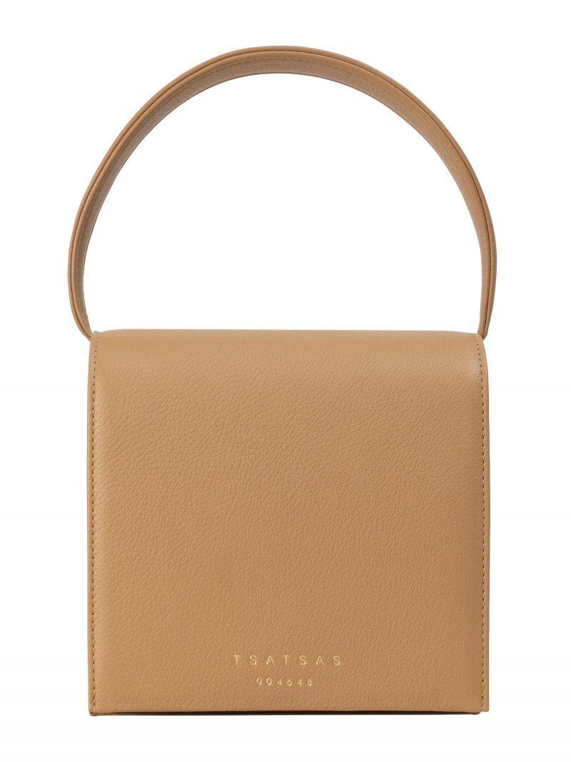 MALVA 2 top handle bag in cashew calfskin leather | TSATSAS