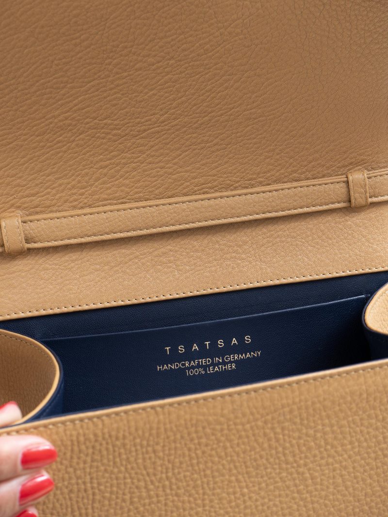 MALVA 4 top handle bag in cashew calfskin leather | TSATSAS
