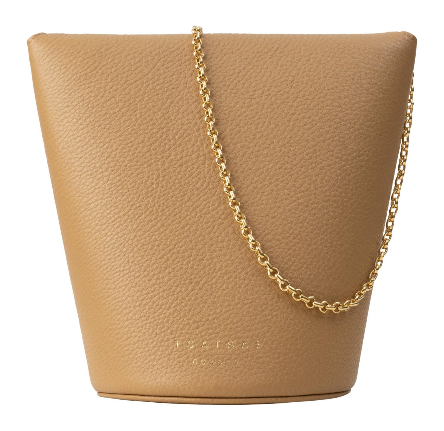 OLIVE bucket bag in cashew calfskin leather TSATSAS