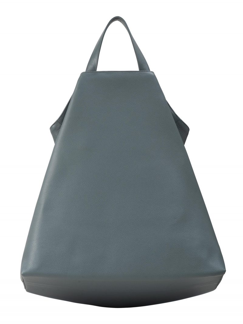 FLUKE tote bag in slate blue calfskin leather | TSATSAS