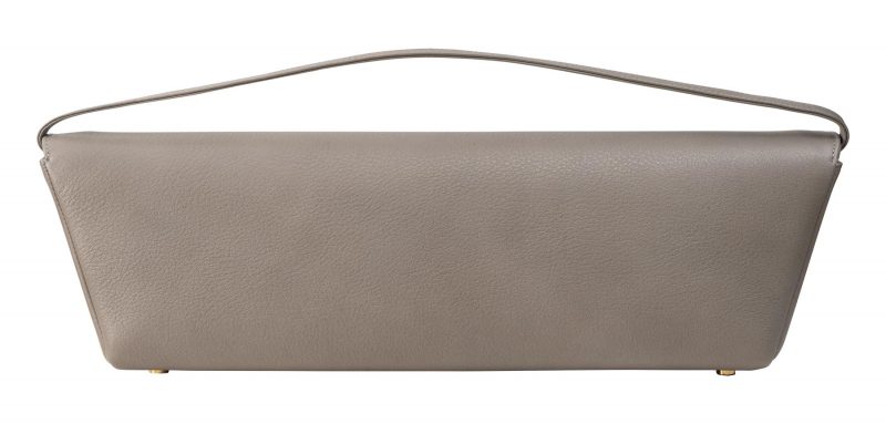 KIRAT shoulder bag in grey calfskin leather | TSATSAS