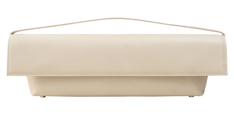 KIRAT shoulder bag in ivory calfskin leather | TSATSAS