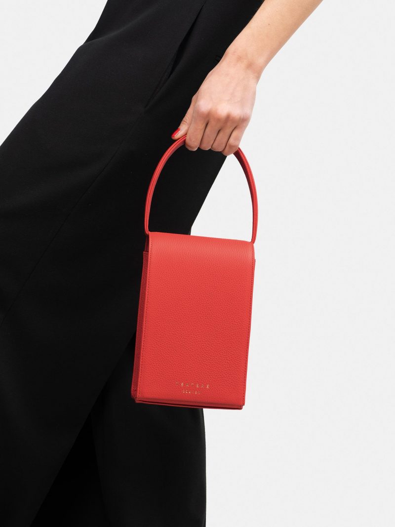 MALVA 3 hand bag in bright red calfskin leather | TSATSAS
