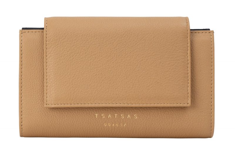 MONO wallet in cashew calfskin leather | TSATSAS
