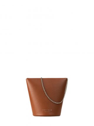 OLIVE shoulder bag in tan calfskin leather | TSATSAS