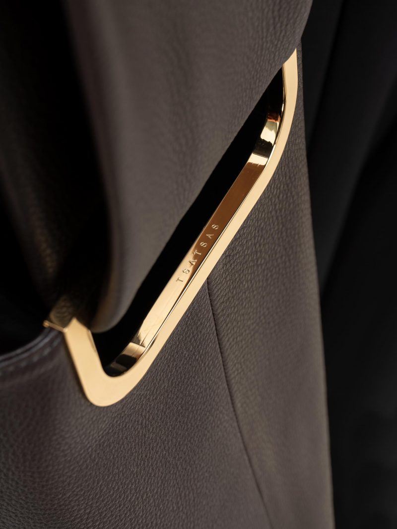 SHIFT shoulder bag in dark brown calfskin leather | TSATSAS