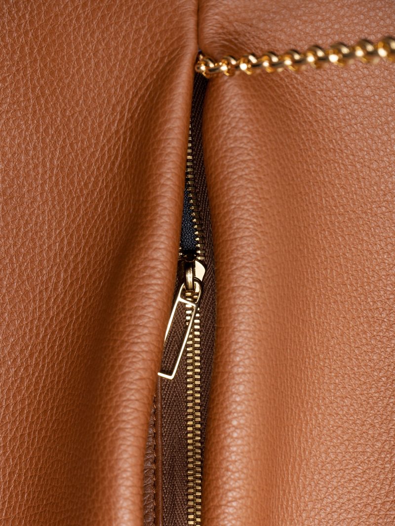 ANVIL shoulder bag in tan calfskin leather | TSATSAS
