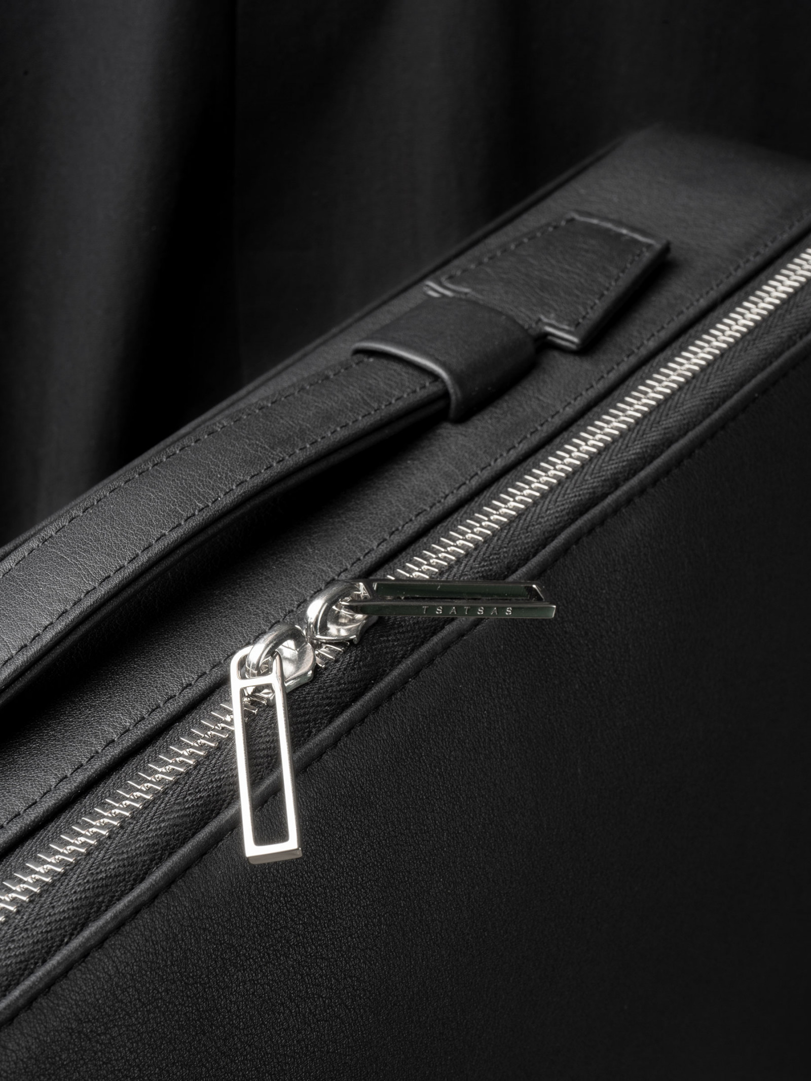 BRIEF-CASE in black calfskin leather | TSATSAS