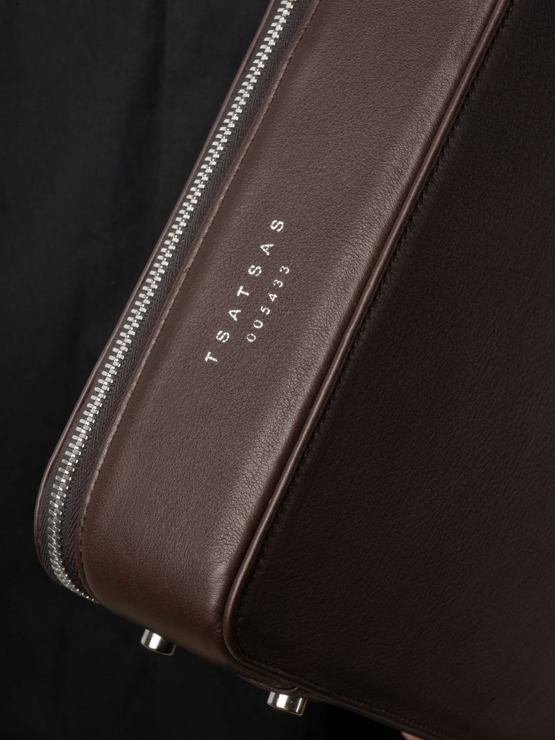 BRIEF-CASE — briefcase in dark brown calfskin leather | TSATSAS and David Chipperfield