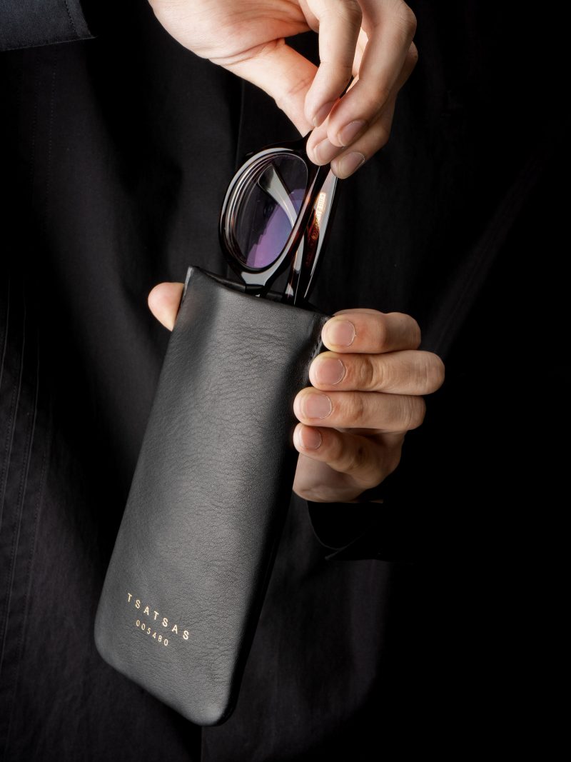 GLASSES-CASE — glasses case in black calfskin leather | TSATSAS and David Chipperfield