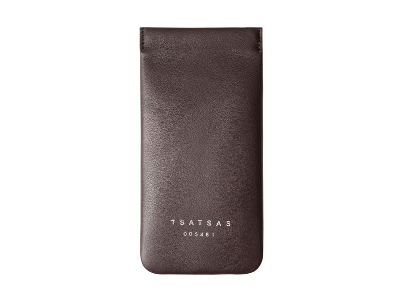 GLASSES-CASE — glasses case in dark brown calfskin leather | TSATSAS and David Chipperfield