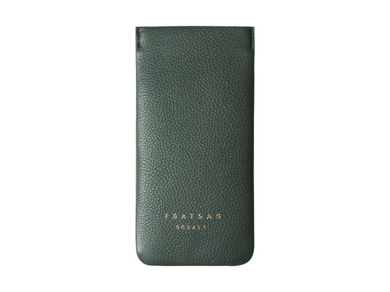 GLASSES-CASE — glasses case in pine green calfskin leather | TSATSAS and David Chipperfield