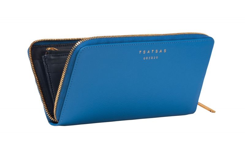 KOBO 2 wallet in azure calfskin leather | TSATSAS