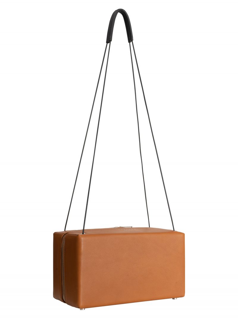 LINDEN shoulder bag in tan calfskin leather | TSATSAS