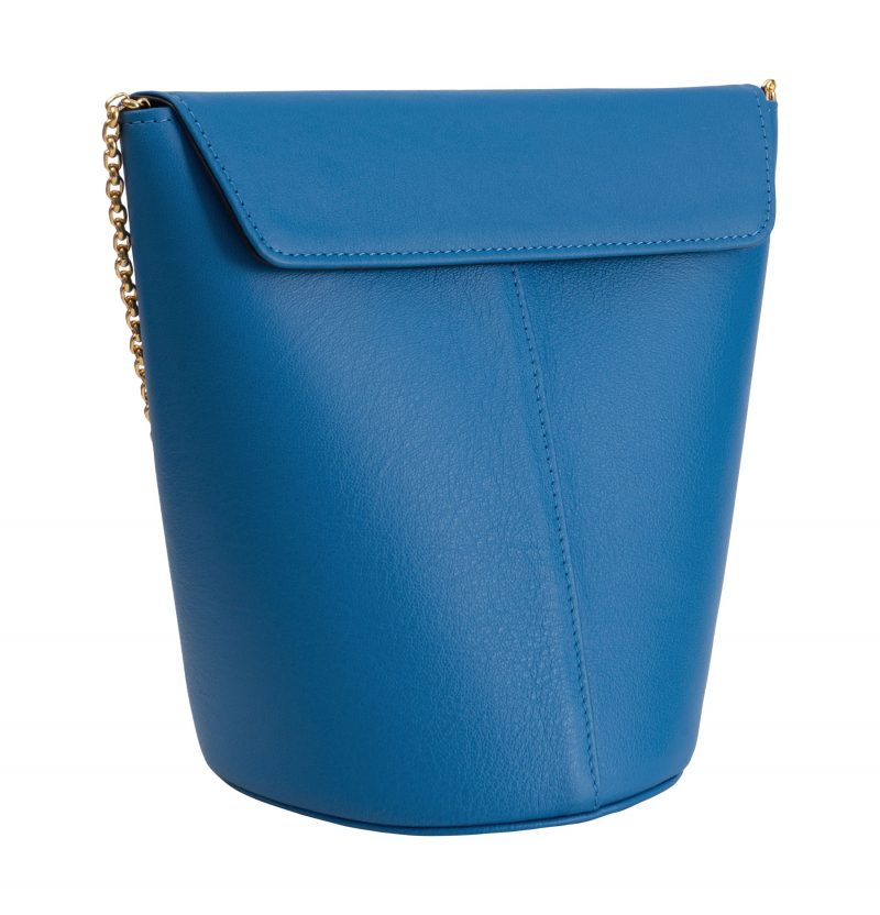 OLIVE shoulder bag in azure calfskin leather | TSATSAS
