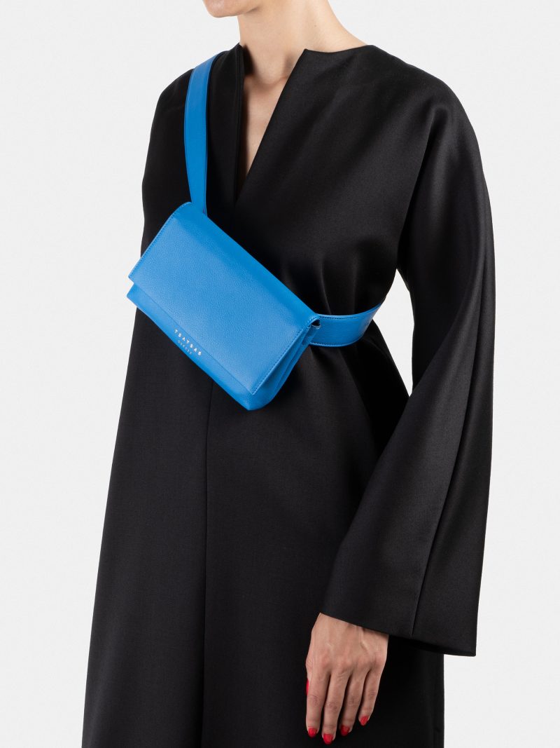 SOMA belt bag in azure calfskin leather | TSATSAS