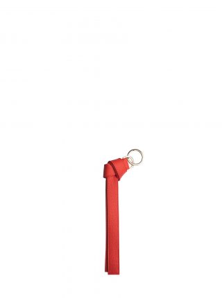 TAPE K keychain in bright red calfskin leather | TSATSAS