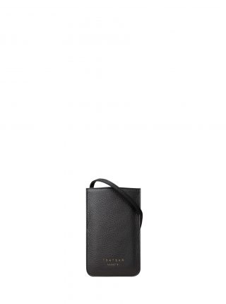 SONIC phone case in black calfskin leather | TSATSAS