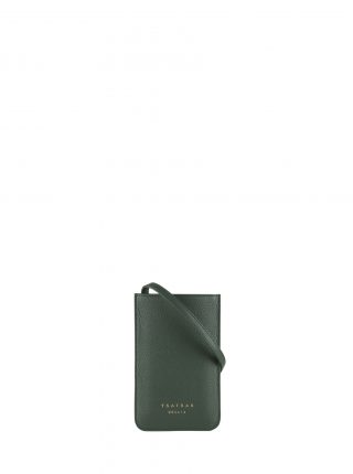SONIC phone case in pine green calfskin leather | TSATSAS
