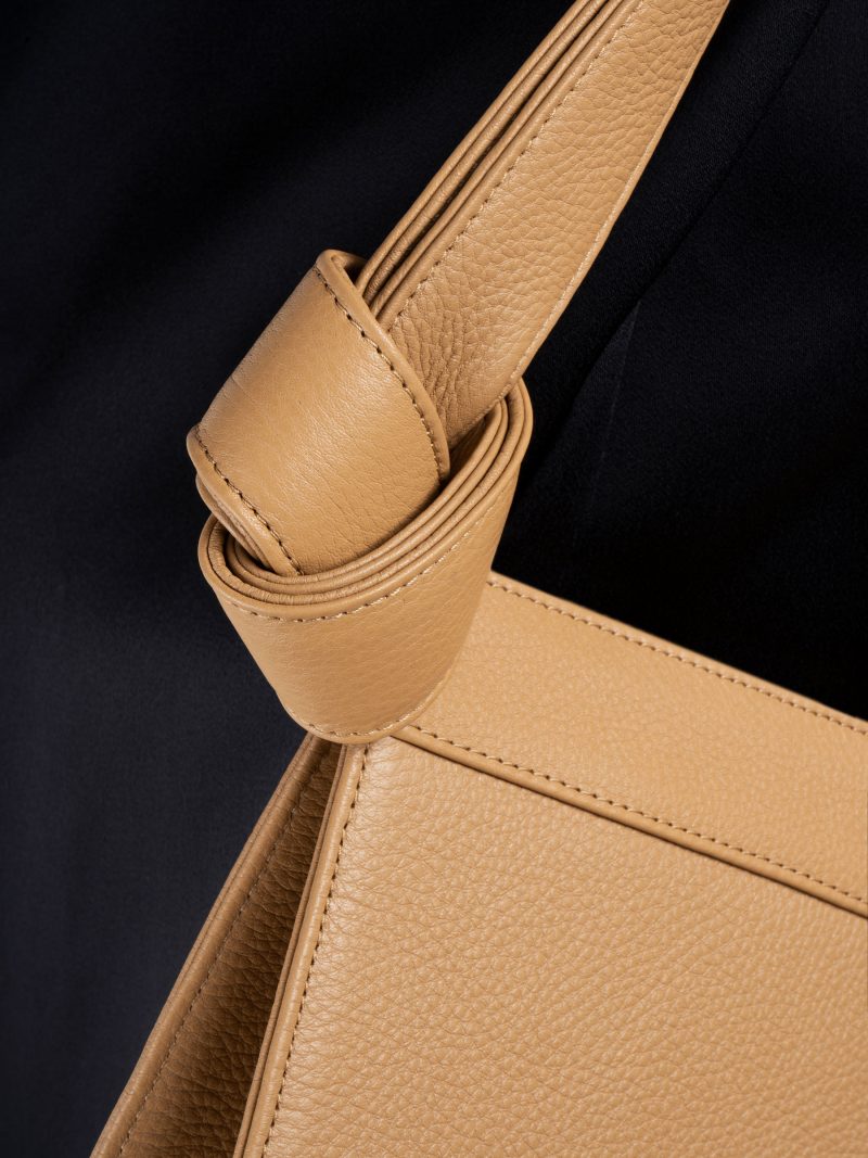 TAPE shoulder bag in cashew calfskin leather | TSATSAS