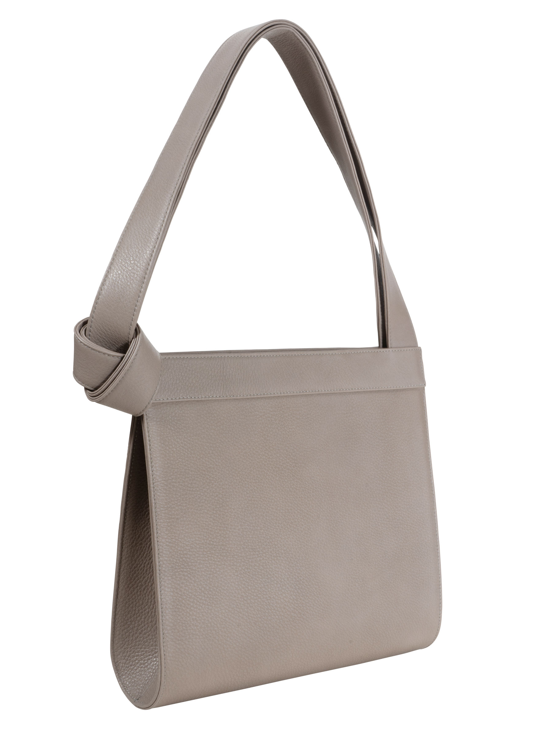 TAPE shoulder bag in grey calfskin leather | TSATSAS