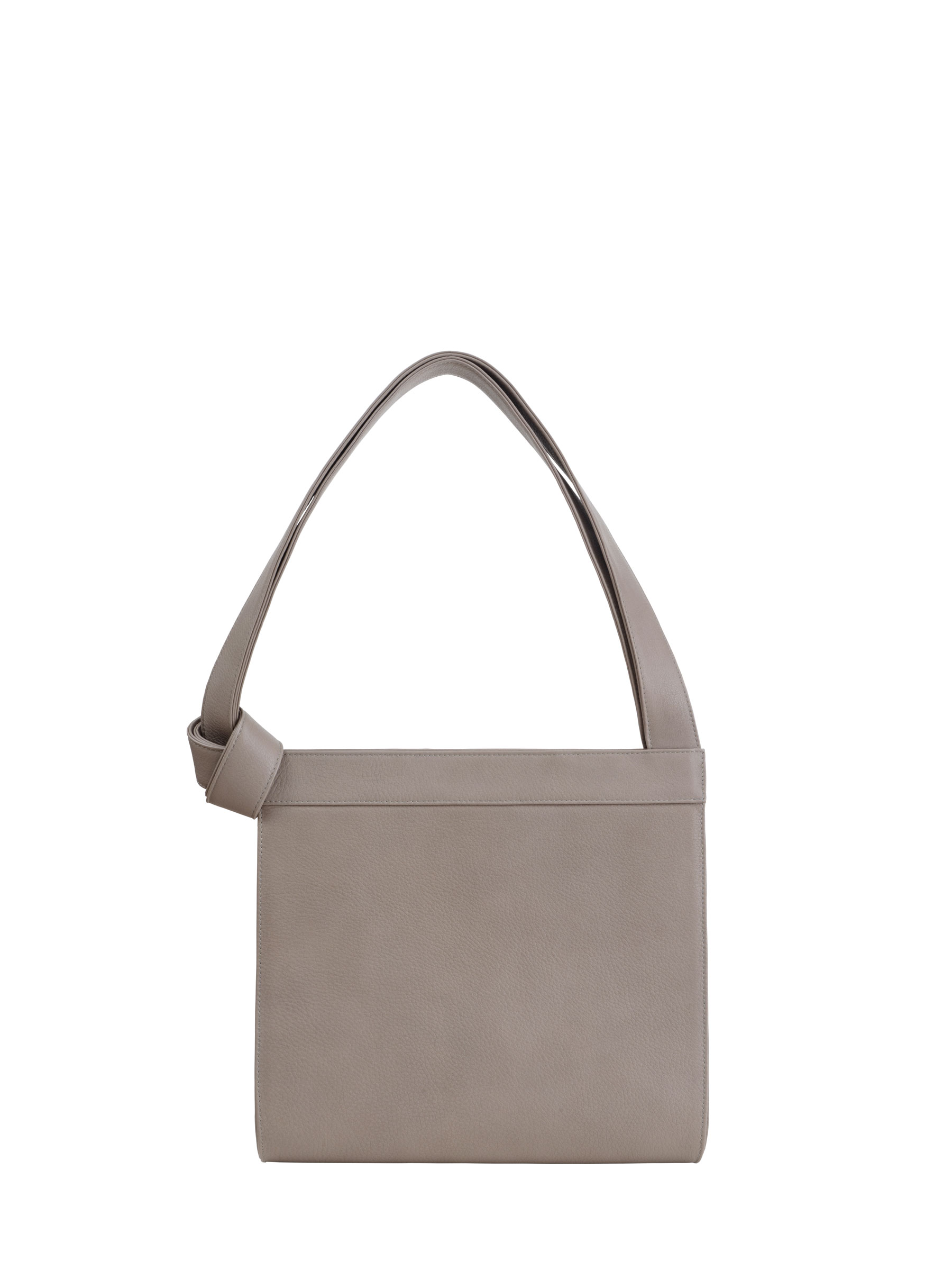 TAPE shoulder bag in grey calfskin leather | TSATSAS