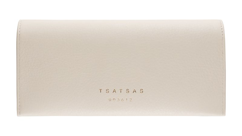 COVER glasses case in ivory calfskin leather | TSATSAS