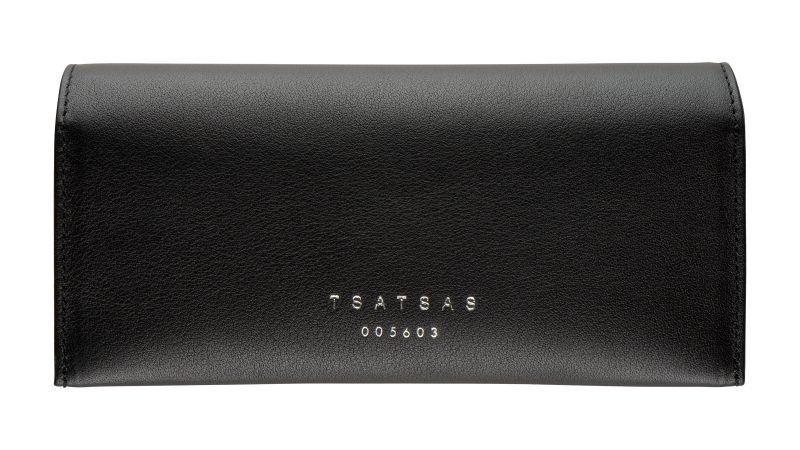 COVER glasses case in black calfskin leather | TSATSAS